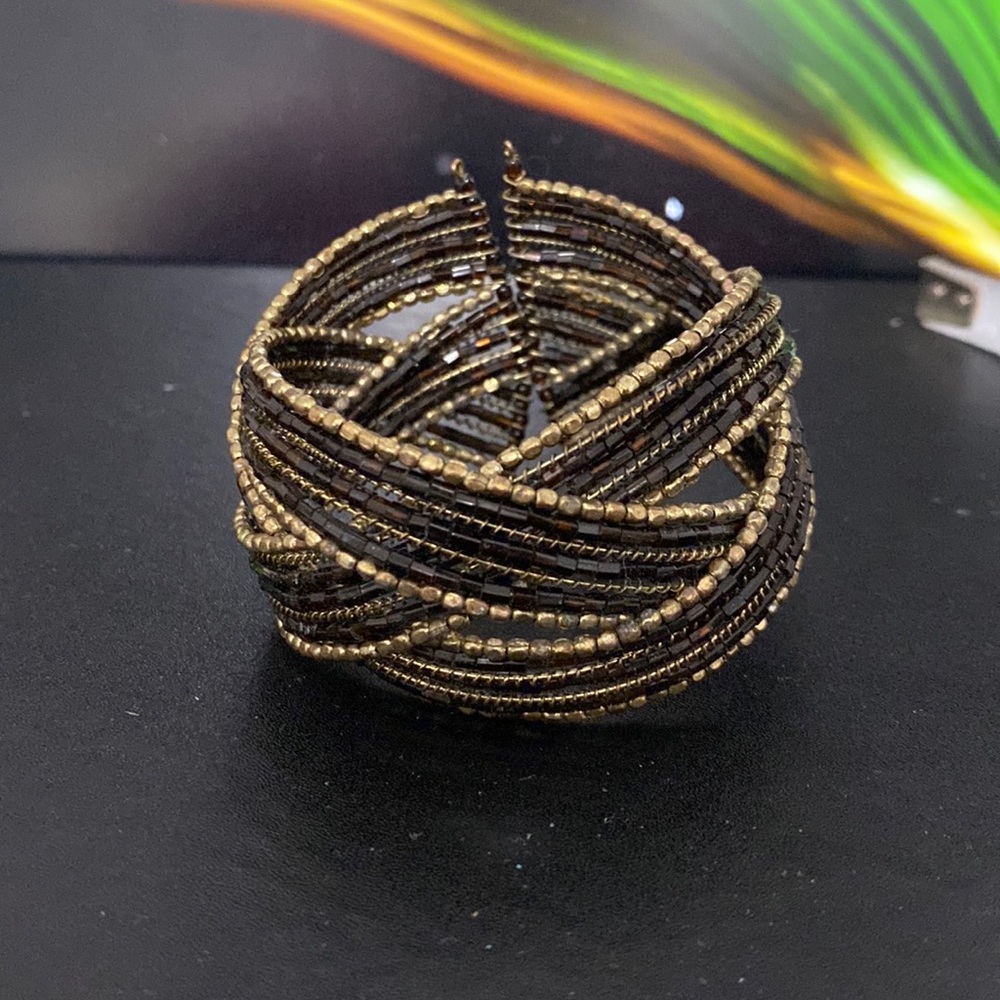 Seed Bead Braided Cuff Bracelet